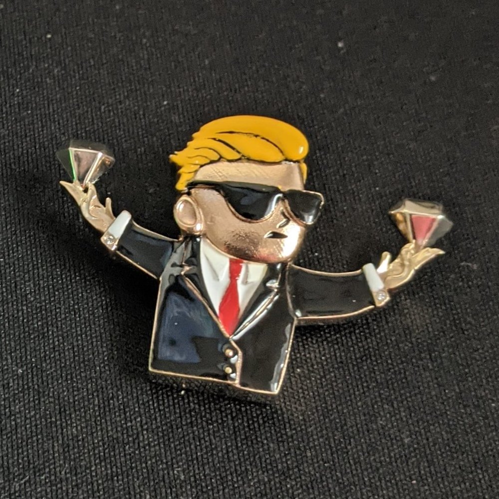 WSB Wall Street Bets Custom 14k gold + diamond cuff links logo